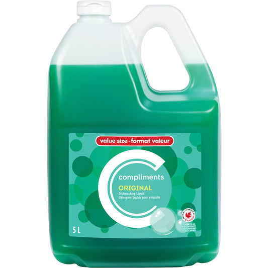 COMPLIMENTS ORIGINAL SCENT DISHWASHING LIQUID, 3 X 5 L