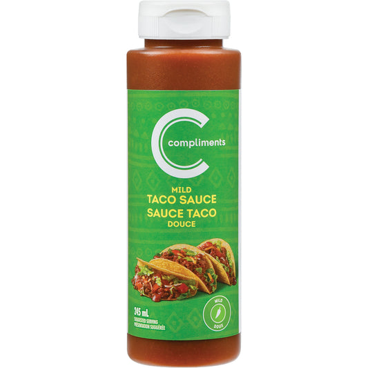 COMPLIMENTS MILD TACO SAUCE, 8 X 245 ML