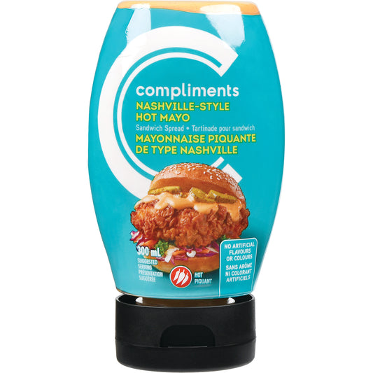 COMPLIMENTS NASHVILLE HOT MAYONNAISE SPREAD, 12 X 300 ML