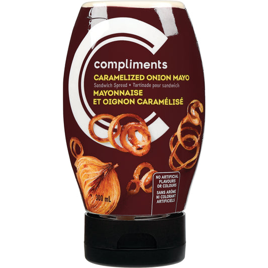COMPLIMENTS CARAMELIZED ONION MAYONNAISE SPREAD, 12 X 300 ML