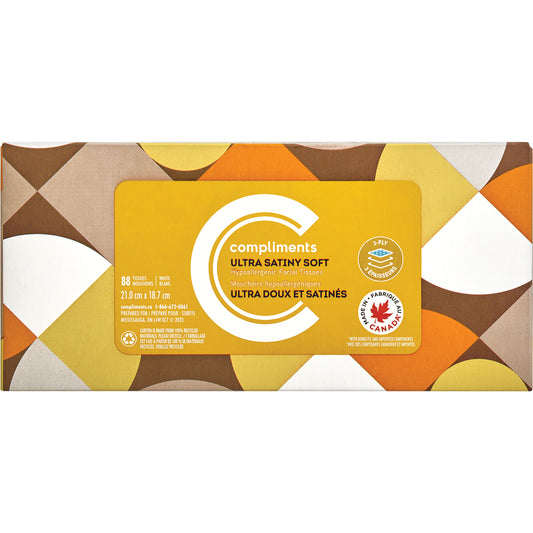 COMPLIMENTS ULTRA SOFT FACIAL TISSUES 3-PLY 88 SHEETS, 36 X 1 UN