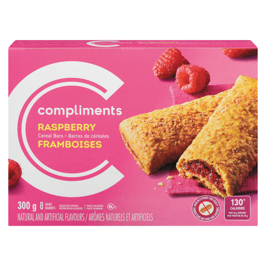 COMPLIMENTS RASPBERRY CEREAL BAR, 12 X 300 G
