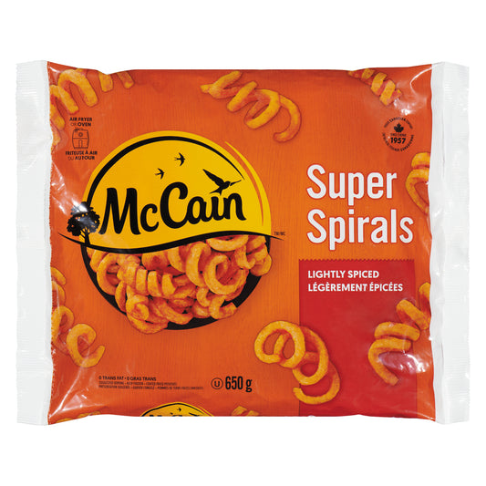 MCCAIN SEASONED SPIRAL FRIES, 12 X 650 G