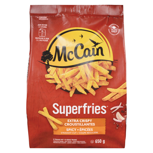 MCCAIN EXTRA CRISPY SEASONED FRIES, 12 X 650 G