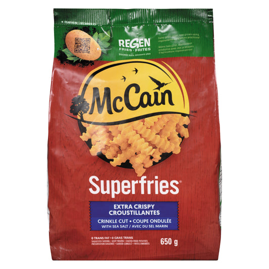 MCCAIN EXTRA CRISPY WAVY CUT FRIES, 12 X 650 G