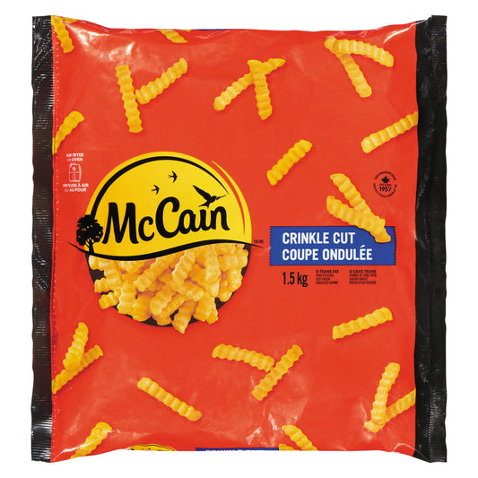 MCCAIN WAVY CUT FRIES REGULAR, 6 X 1.5 KG