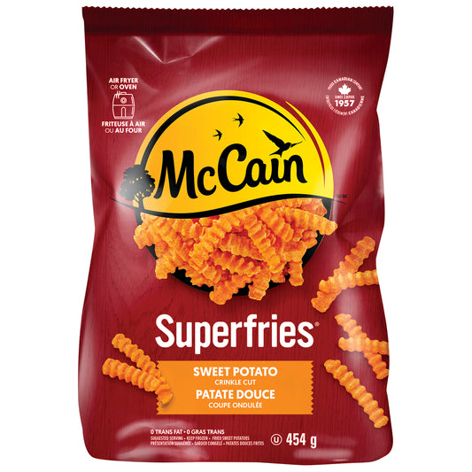 MCCAIN WAVY CUT SWEET POTATOES, 12 X 454 G