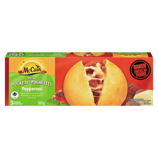 MCCAIN PIZZA POCKETS CLASSIC PEPPERONI, 16 X 3 X 100 G
