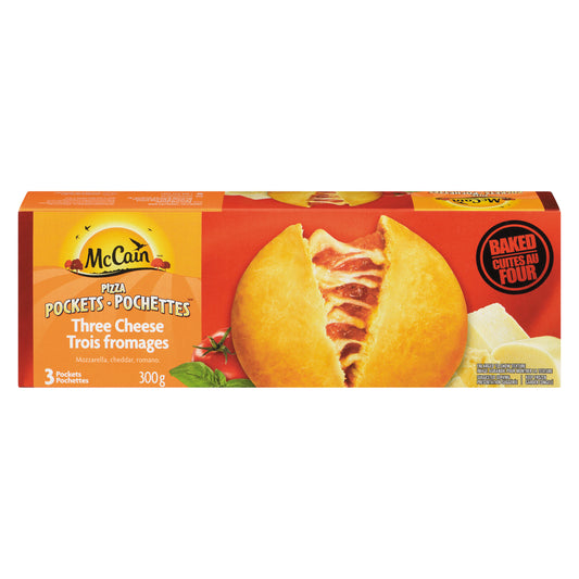 MCCAIN PIZZA POCKETS 3 CHEESE, 16 X 3 X 100 G
