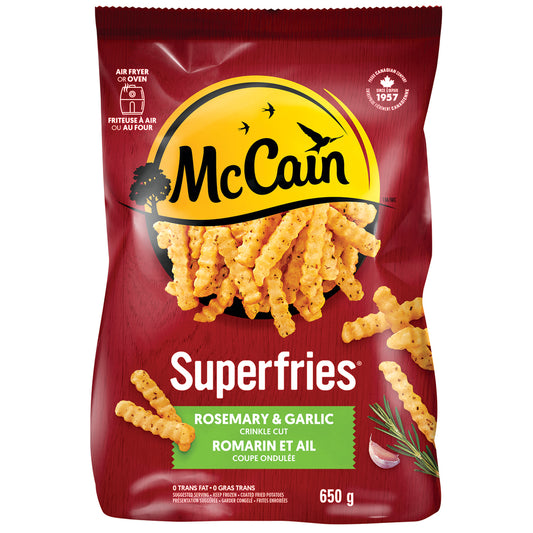 MCCAIN ROSEMARY AND GARLIC FRIES, 12 X 650 G
