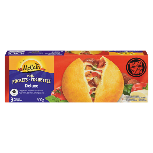 MCCAIN PIZZA POCKETS DELUXE 3 PACK, 16 X 300 G