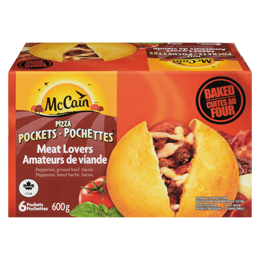 MCCAIN PIZZA POCKETS MEAT LOVER'S, 8 X 600 G