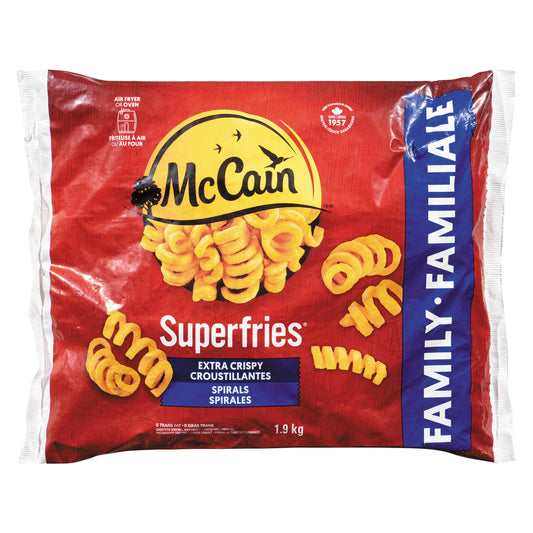 MCCAIN FAMILY SPIRAL FRIES, 6 X 1.9 KG