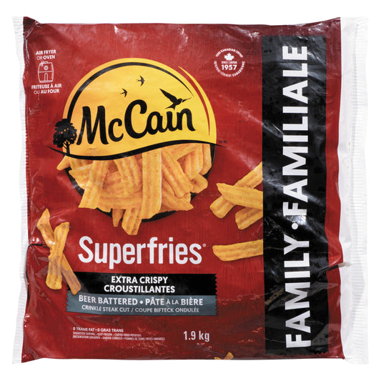 MCCAIN SUPER CRISP BREADED BEER FRIES, 6 X 1.9 KG
