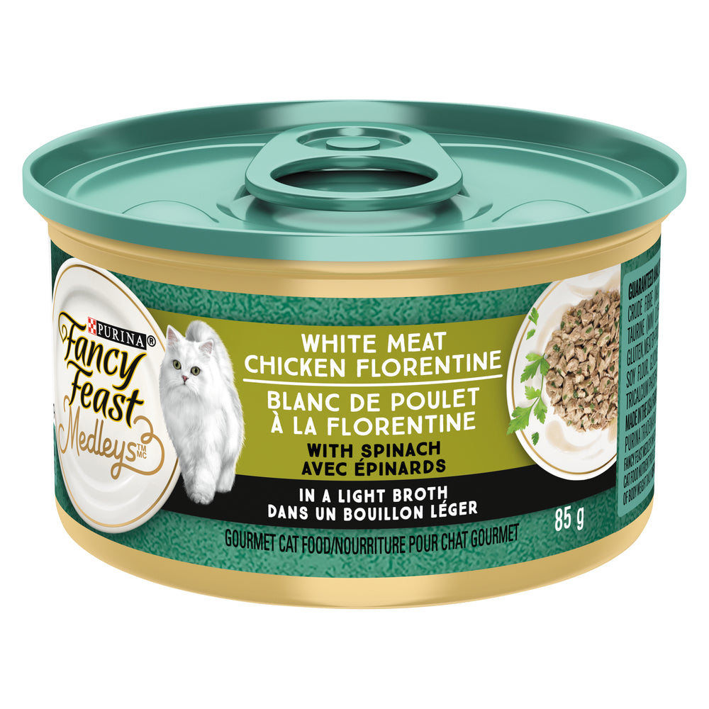 FANCFEST CAT FOOD ELEGANT CHICKEN FLORENTINE, 24 X 85 G
