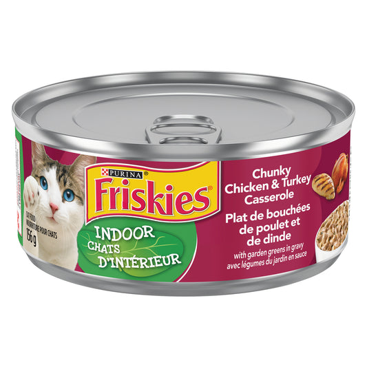 FRISKIES CAT FOOD INDOOR CHICKEN & TURKEY, 24 X 156 G