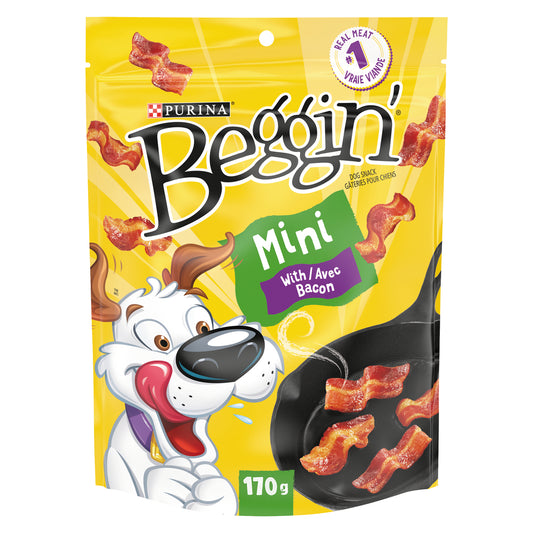 PURINA BEGGIN' STRIPS DOG TREATS MINI BACON, 6 X 170 G