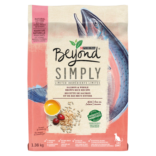PURINA BEYOND CAT FOOD SALMON, 4 X 1.36 KG