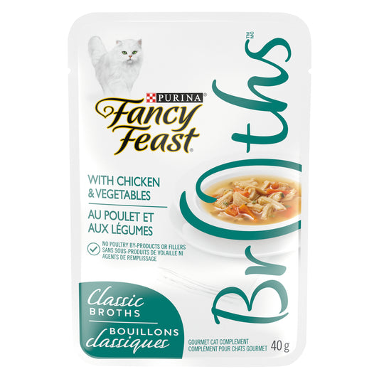 PURINA FANCY FEAST BROTHS CHICKEN & VEGETABLES, 16 X 40 G