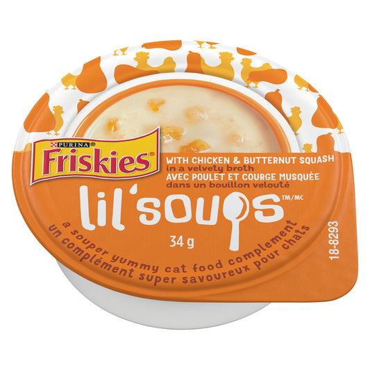 FRISKIES CAT FOOD LIL SOUPS CHICKEN, 8 X 34 G