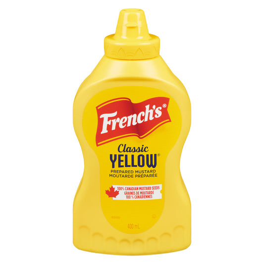 FRENCH'S YELLOW SQUEEZE MUSTARD, 16 X 400 ML