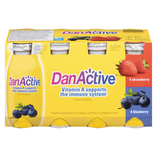 DANACTIVE ASSORTED DRINKABLE YOGURT, 6 X 8 X 93 ML