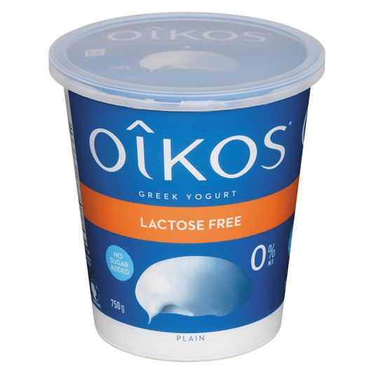 OIKOS GREEK YOGURT PLAIN 0% LACTOSE-FREE, 6 X 750 G