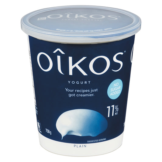 OIKOS GREEK YOGURT 11% PLAIN EXTRA CREAMY, 6 X 750 G