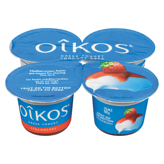 OIKOS GREEK YOGURT STRAWBERRIES 2%, 6 X 4 X 100 G
