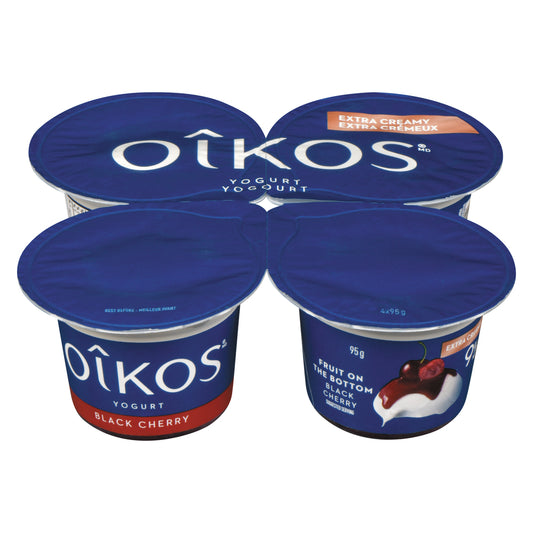 OIKOS CHERRY EXTRA CREAMY YOGURT, 6 X 380 G