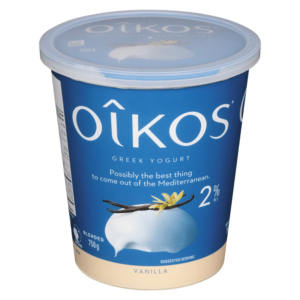 OIKOS GREEK YOGURT 2% VANILLA, 6 X 750 G
