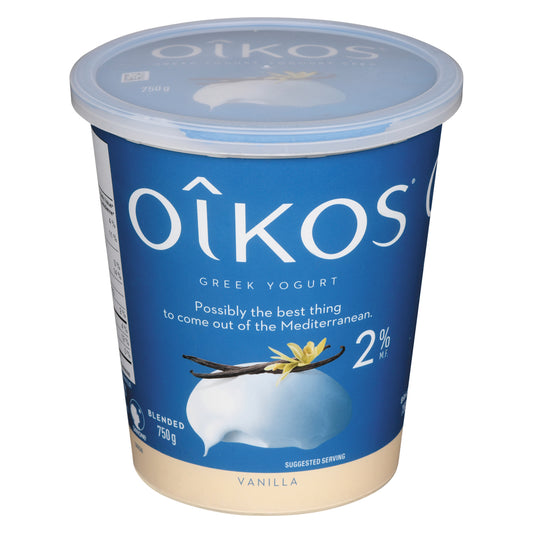 OIKOS GREEK YOGURT 2% VANILLA, 6 X 750 G