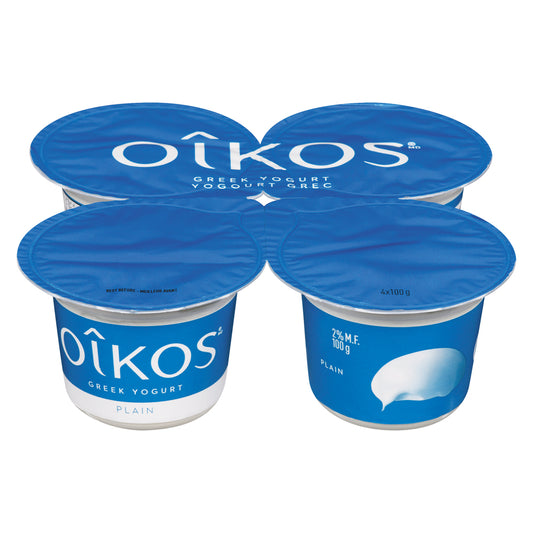 OIKOS GREEK YOGURT PLAIN 2%, 6 X 4 X 100 G