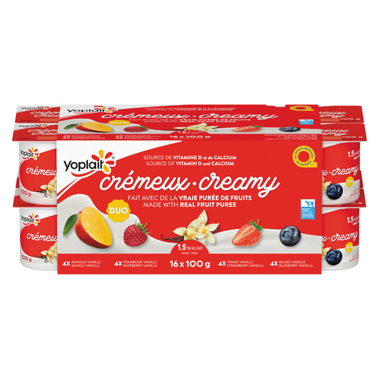 YOPLAIT CREAM ASSORTED VANILLA 1.5%, 3 X 16 X 100 G