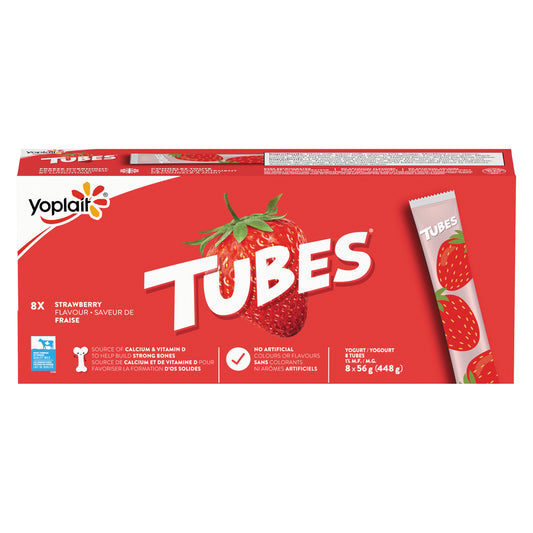 YOPLAIT TUBES 1% STRAWBERRY, 8 X 448 G