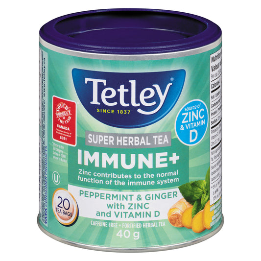TETLEY IMMUNE BOOSTING MINT PEPPERMINT GINGER, 12 X 20 UN