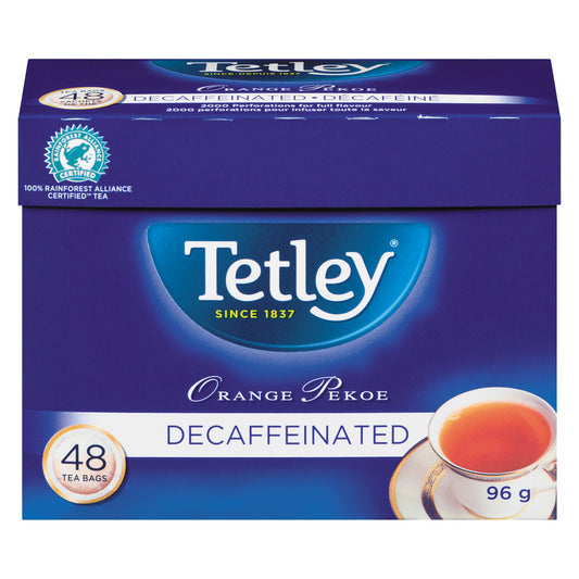 TETLEY TEA ORANGE PEKOE DECAF, 12 X 48 UN