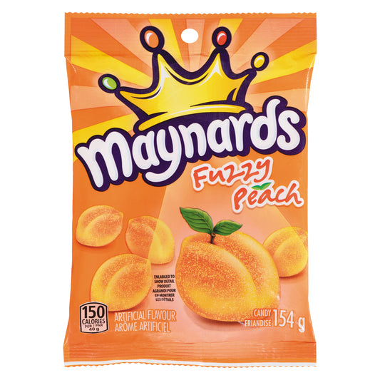 MAYNARDS FUZZY PEACH CANDY, 12 X 154 G