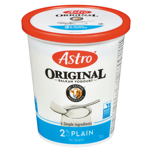 ASTRO YOGURT ORIGINAL PLAIN 2%, 6 X 750 G