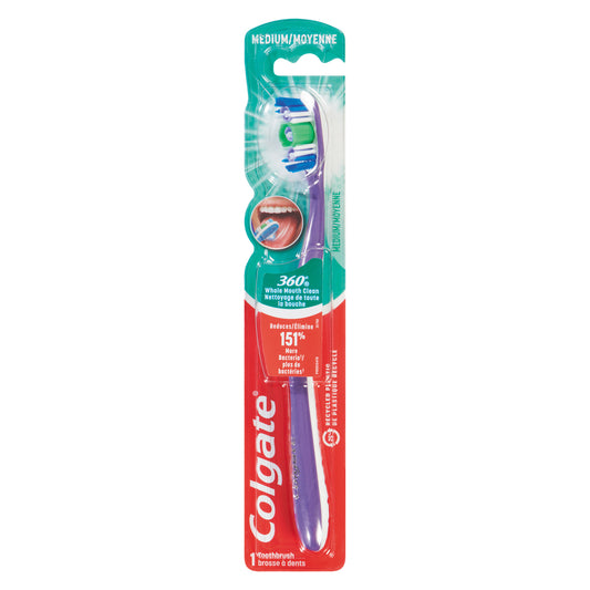 COLGATE 360 MEDIUM TOOTHBRUSH, 6 X 1 UN