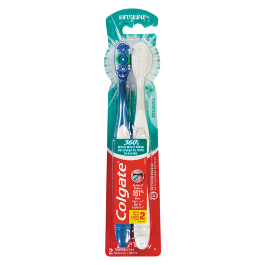 COLGATE 360 SOFT TOOTHBRUSH 2 PACK, 6 X 2 UN
