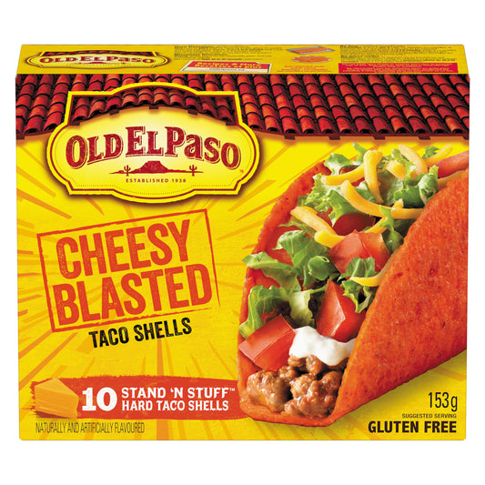 OLD EL PASO NACHO CHEESE TACO SHELLS, 12 X 153 G