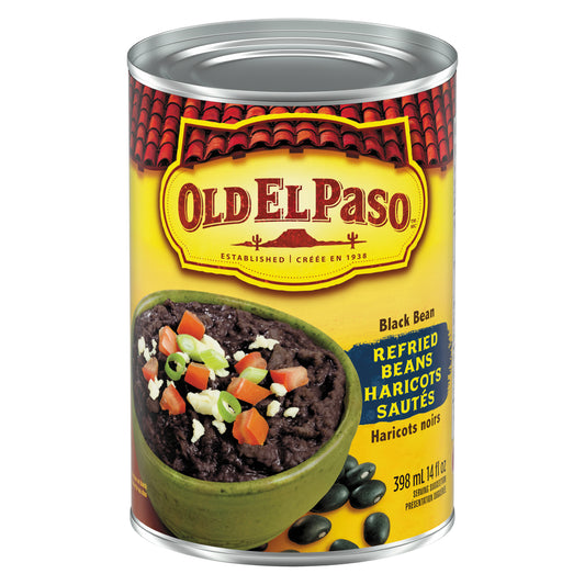 OLD EL PASO REFRIED BLACK BEANS, 12 X 398 ML