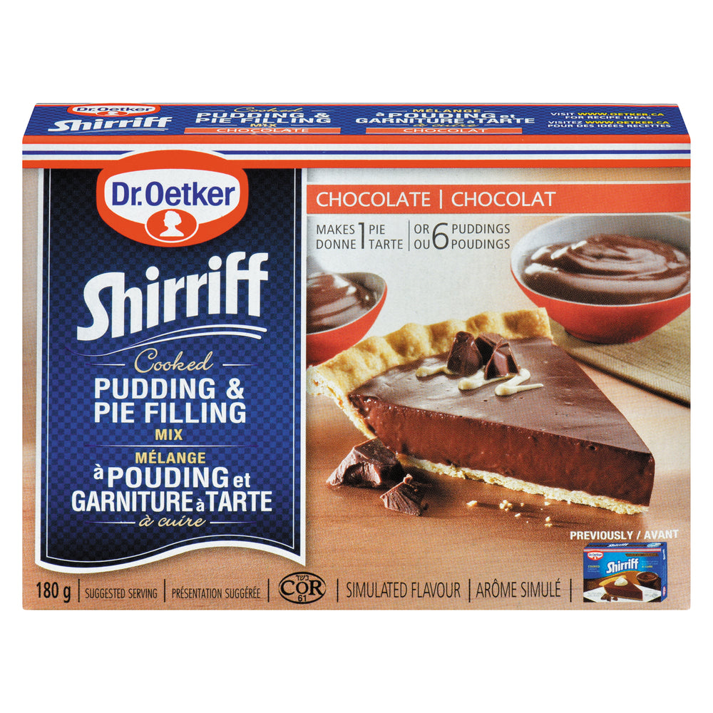 SHIRRIFF PIE FILLING CHOCOLATE, 12 X 180 G