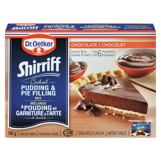 SHIRRIFF PIE FILLING CHOCOLATE, 12 X 180 G