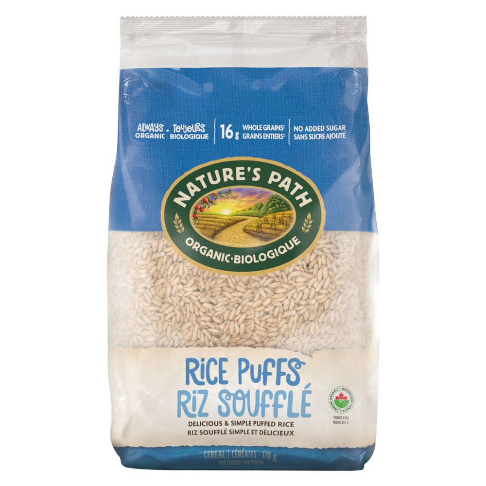 NATURE'S PATH ORGANIC PUFFED RICE GLUTEN-FREE CEREAL, 12 X 170 G