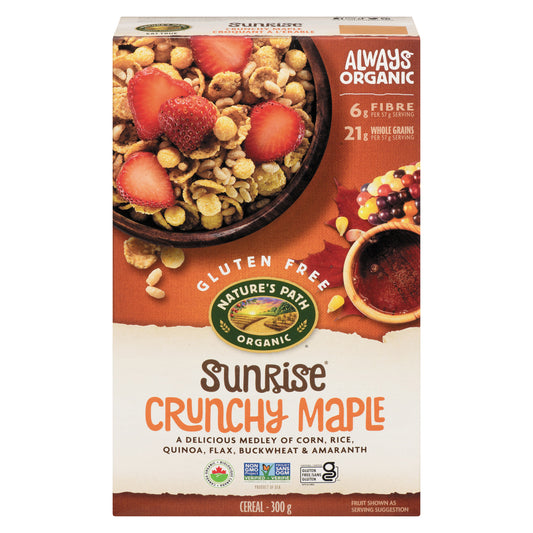 NATURE'S PATH SUNRISE MAPLE GLUTEN-FREE ORGANIC, 12 X 300 G