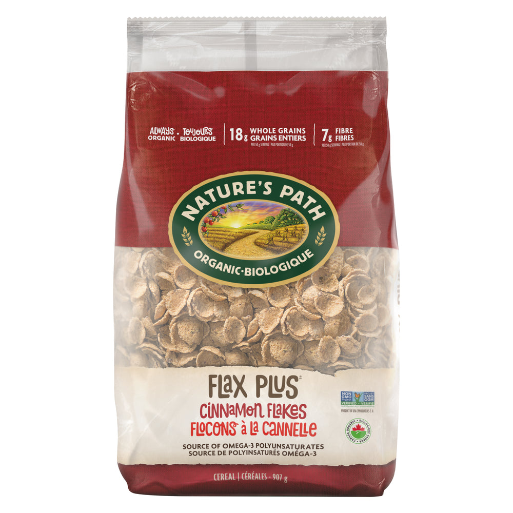 NATURE'S PATH EARTH-FRIENDLY BAG FLAX PLUS CINNAMON, 6 X 907 G