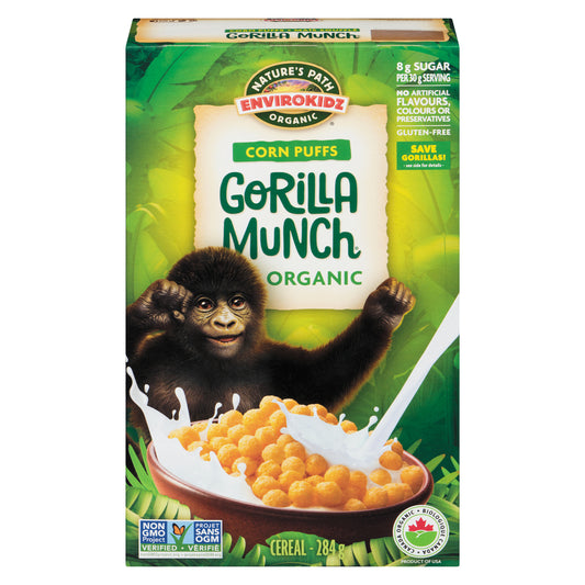 NATURE'S PATH ENVIROKIDZ GORILLA MUNCH GLUTEN-FREE ORGANIC, 12 X 284 G
