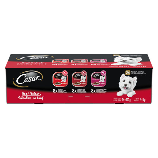 CESAR HUM SEL BEEF DOG FOOD, 3 X 2.4 KG